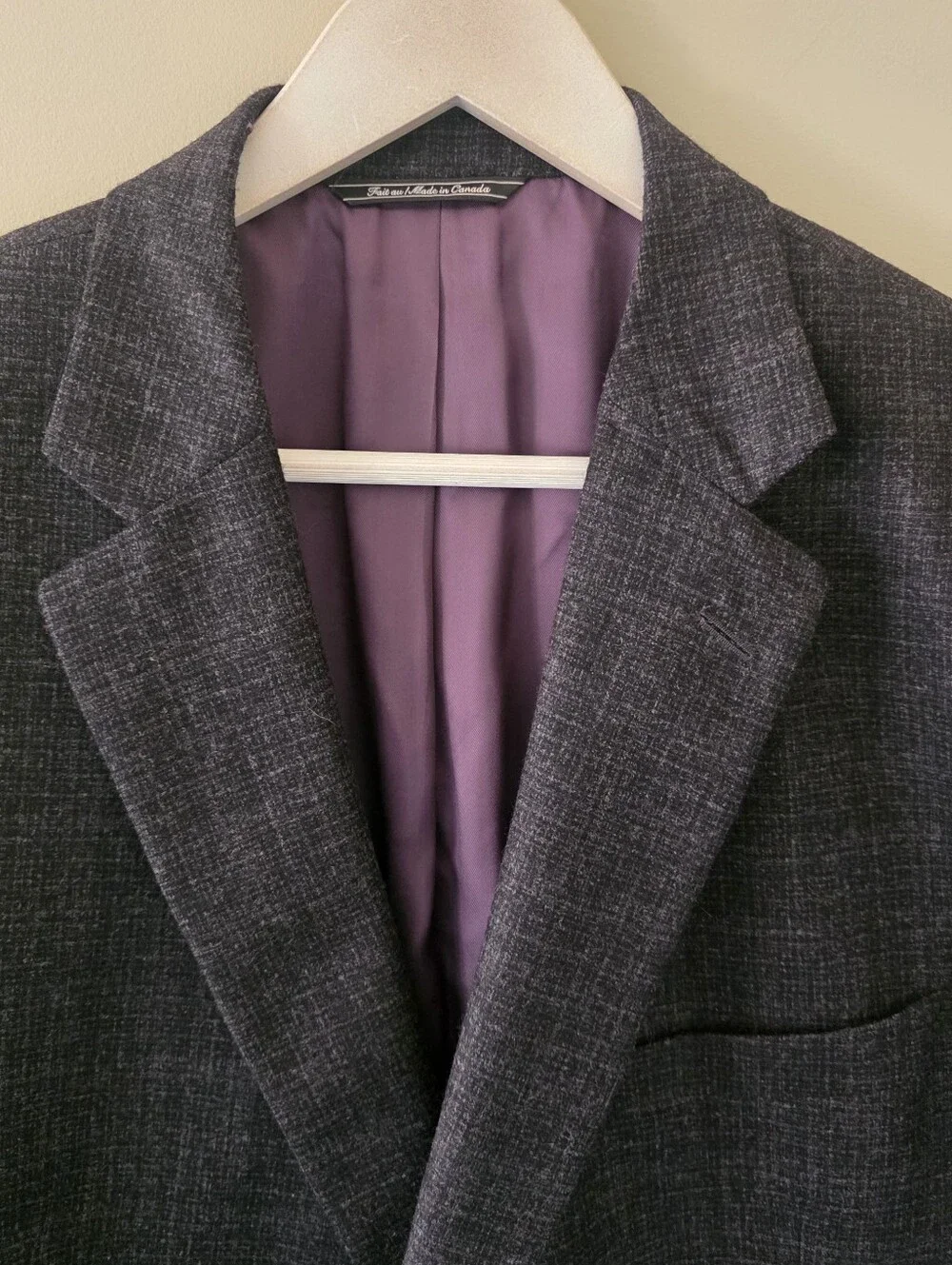 NWOT Savile Row Gold Napoli SPJ Gray Plaid Wool Blazer Size 48R Old Money Preppy